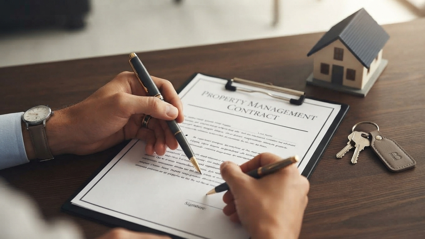 Signing a property management contract